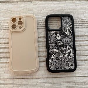 Beige Silicone Phone and 3D case Disney iPhone 16 pro max